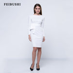 Elegant Kim Kardashian Solid White Dress