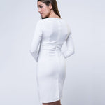 Elegant Kim Kardashian Solid White Dress