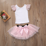 Lovely T-shirt+ tutu Skirt mother daughter dresses