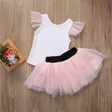 Lovely T-shirt+ tutu Skirt mother daughter dresses