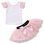 Lovely T-shirt+ tutu Skirt mother daughter dresses