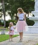 Lovely T-shirt+ tutu Skirt mother daughter dresses