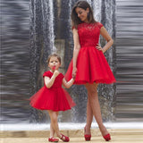 Red short Mother Daughter Dresses