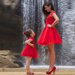 Red short Mother Daughter Dresses