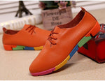 breathable genuine leather flats shoes