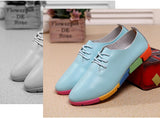 breathable genuine leather flats shoes