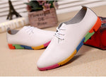 breathable genuine leather flats shoes