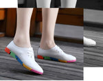 breathable genuine leather flats shoes