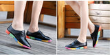 breathable genuine leather flats shoes