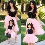 Mom and Daughter Pink Princess Dress
