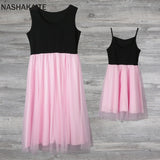 Mom and Daughter Pink Princess Dress