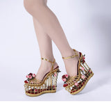 Phoentin gold flower sandals