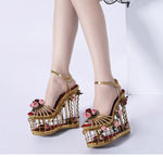 Phoentin gold flower sandals