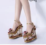 Phoentin gold flower sandals