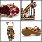 Phoentin gold flower sandals