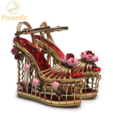 Phoentin gold flower sandals