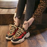 Leopard mixed colors sneakers