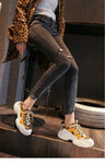 Leopard mixed colors sneakers