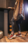 Leopard mixed colors sneakers