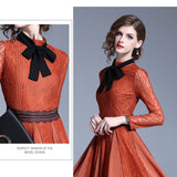 Elegant Vintage Stand Collar Dress