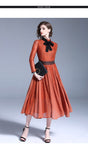Elegant Vintage Stand Collar Dress