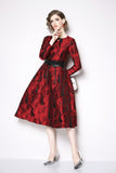 Vintage Red Jacquard Dress