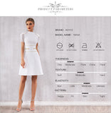 Elegant White Short Sleeve Dress