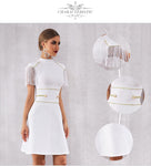 Elegant White Short Sleeve Dress