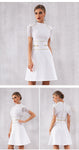 Elegant White Short Sleeve Dress