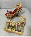 Phoentin gold flower sandals