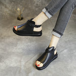 Black Genuine Leather Sandal