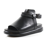 Black Genuine Leather Sandal