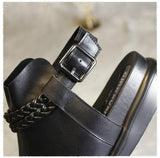 Black Genuine Leather Sandal