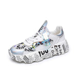 Mixed Colors Round Toe Sneakers