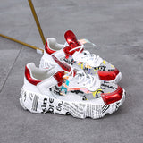 Mixed Colors Round Toe Sneakers