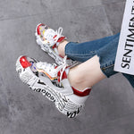 Mixed Colors Round Toe Sneakers