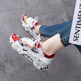 Mixed Colors Round Toe Sneakers