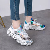 Mixed Colors Round Toe Sneakers