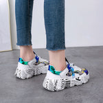 Mixed Colors Round Toe Sneakers