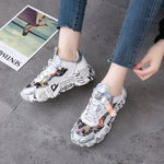 Mixed Colors Round Toe Sneakers