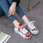 Mixed Colors Round Toe Sneakers