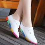 breathable genuine leather flats shoes