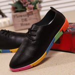 breathable genuine leather flats shoes